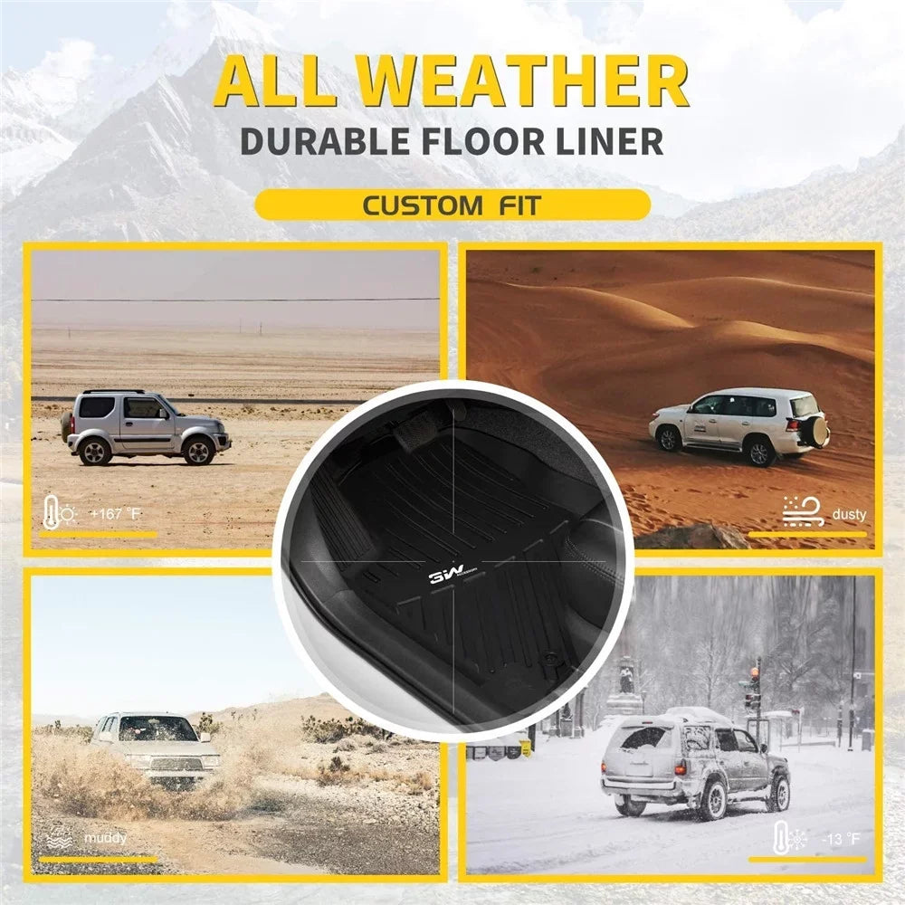 3W Cargo Liner for Jeep Wrangler JL 2018 2019 2020 2021 with subwoofer All Weather Trunk Mat for JL Unlimited 4-Door (Not for JK), Black