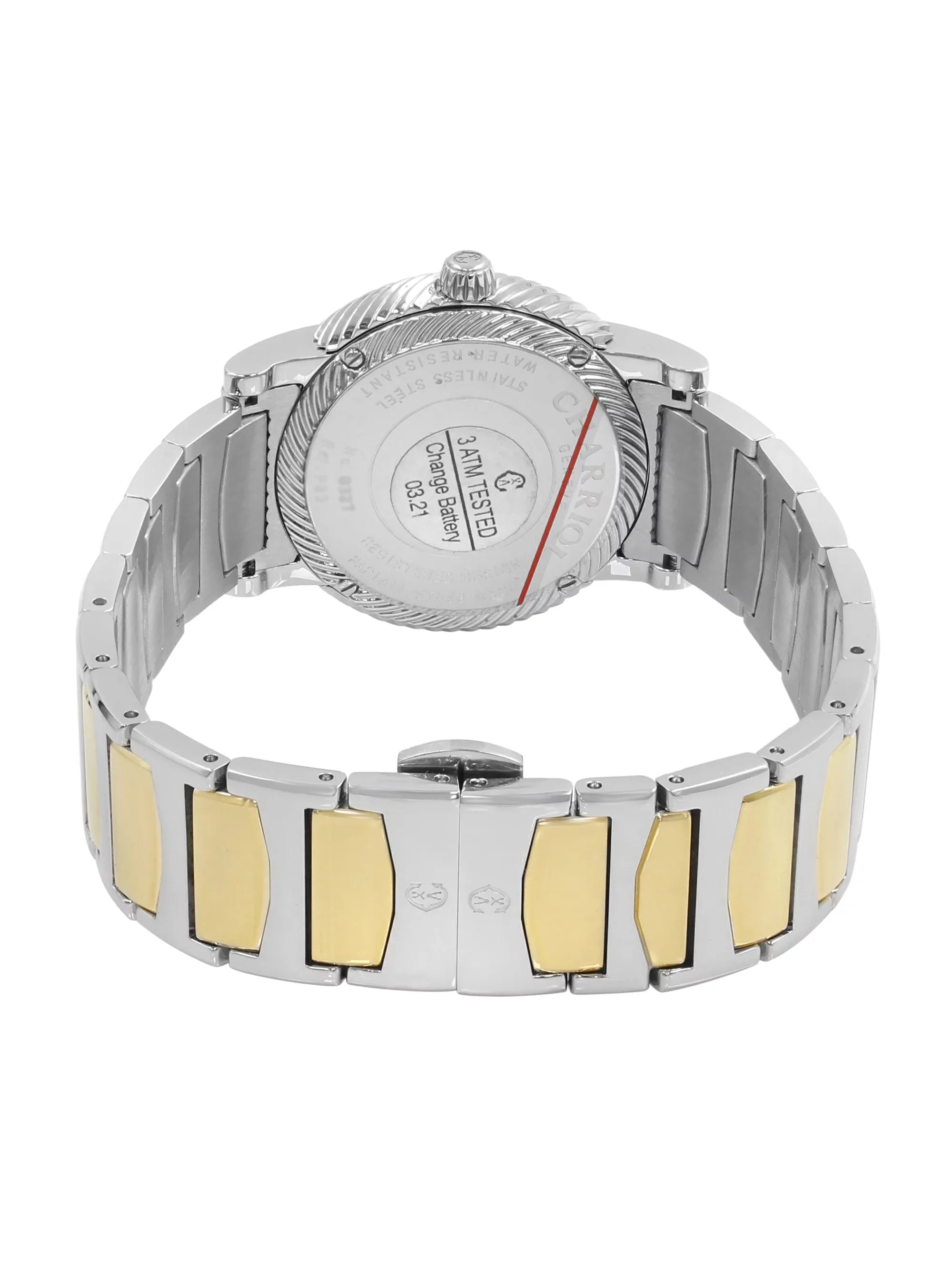 Charriol Parisii MOP 0.40cttw Two Tone Sizeteel Quartz Ladies Watch P33SizeY2D.921.001