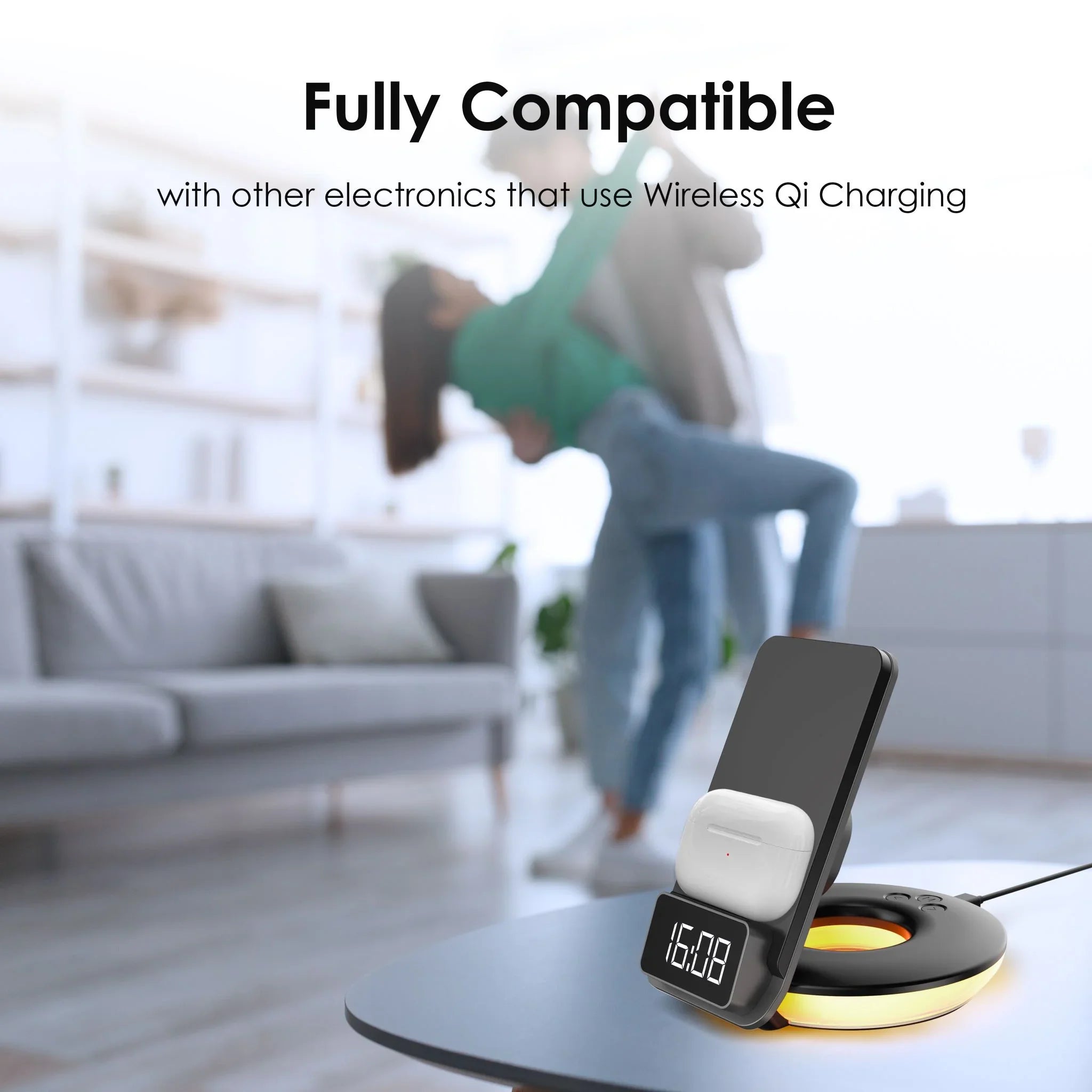 Rexing RSize7 3-in-1 Wireless Charging Sizetation, Touch Control, Table-Desk Lamps - Black