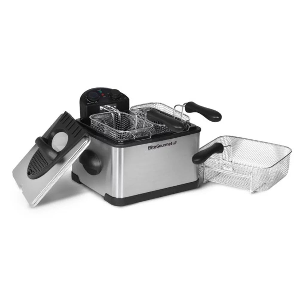 Elite Platinum 4Qt. Dual Deep Fryer with 3 baskets EDF-401T