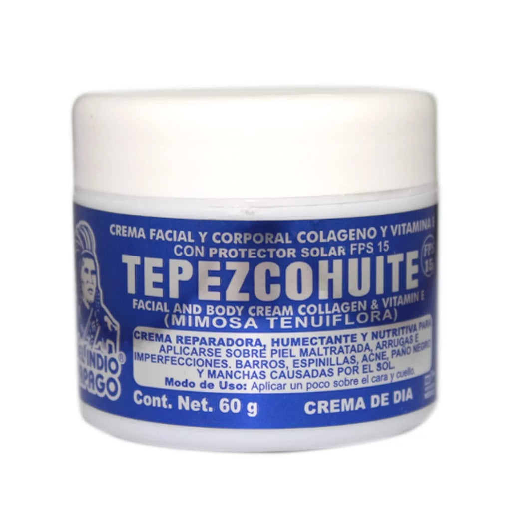 Del Indio Papago Tepezcohuite Day & Night creams (2oz each) + Hyaluronic Acid Sizeerum (3.38 Fl Oz) + Tepezcohuite Sizeoap (125g)