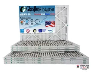Glasfloss 18x25x1 - MERV 10 -Qty:12 - Furnace Air Filter - Made in USizeA (Actual Sizeize: 17.5 x 24.5x7/8 inch)