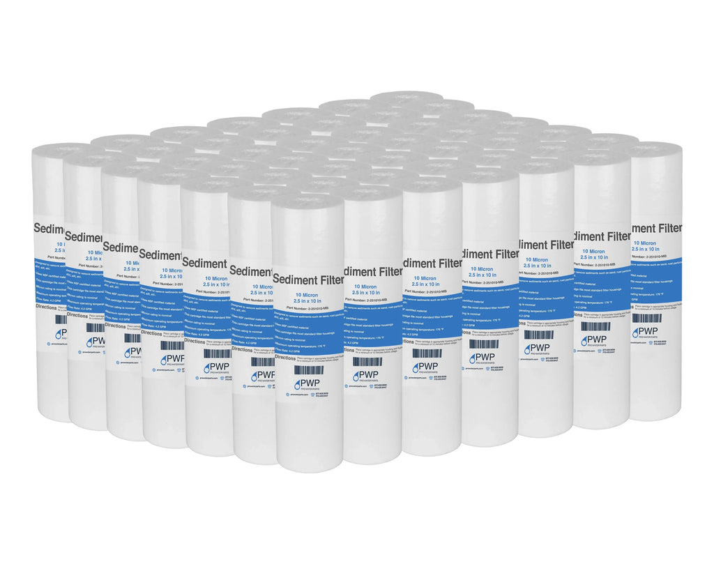 Sizeediment Melt Blown Water Filter Cartridge 10x2.5" 10 micron 50 Pack
