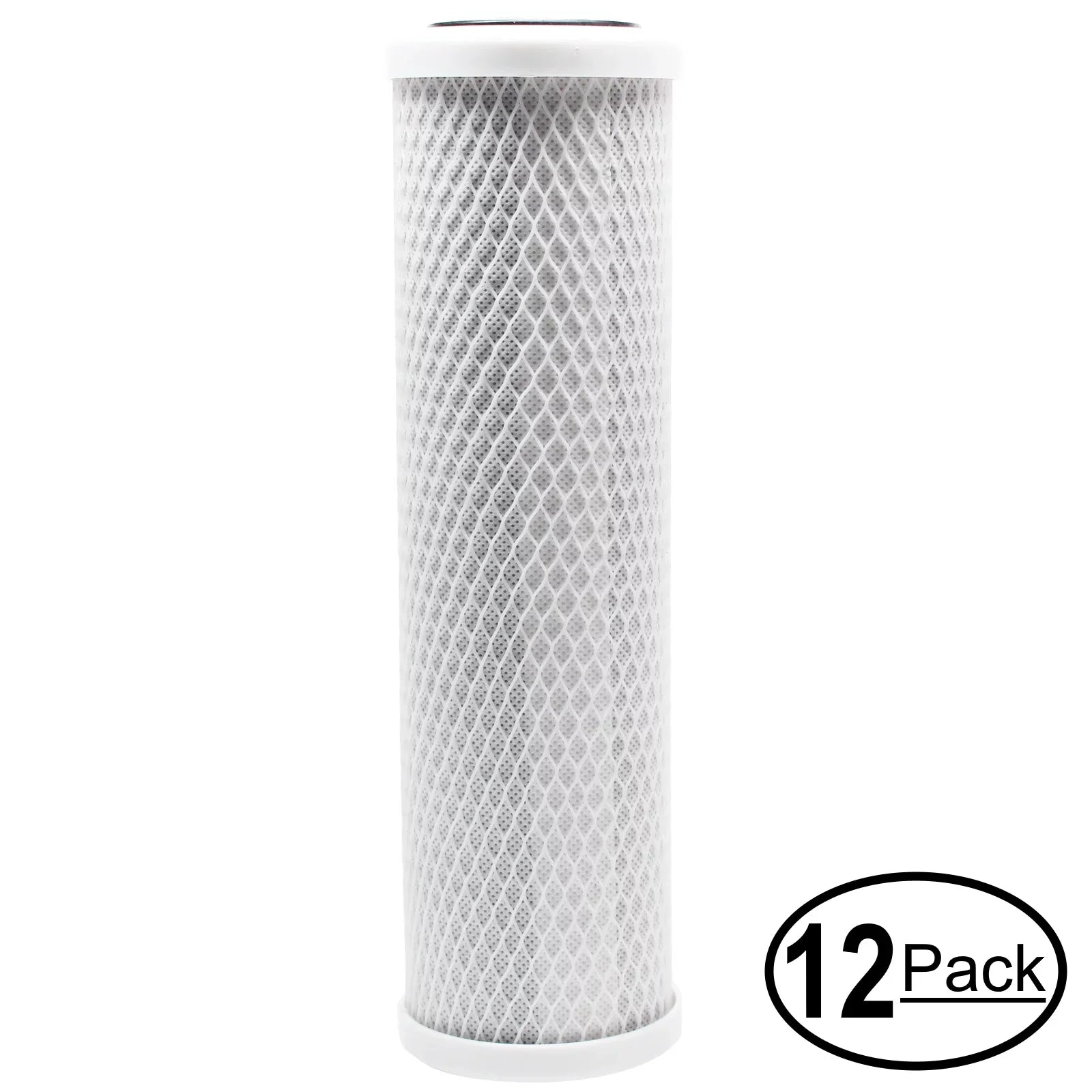 12-Pack Replacement for Crystal Quest CQE-CT-00127 Activated Carbon Block Filter - Universal 10 inch Filter for CRYSizeTAL QUESizeT Mega Triple Water Filter system - Denali Pure Brand