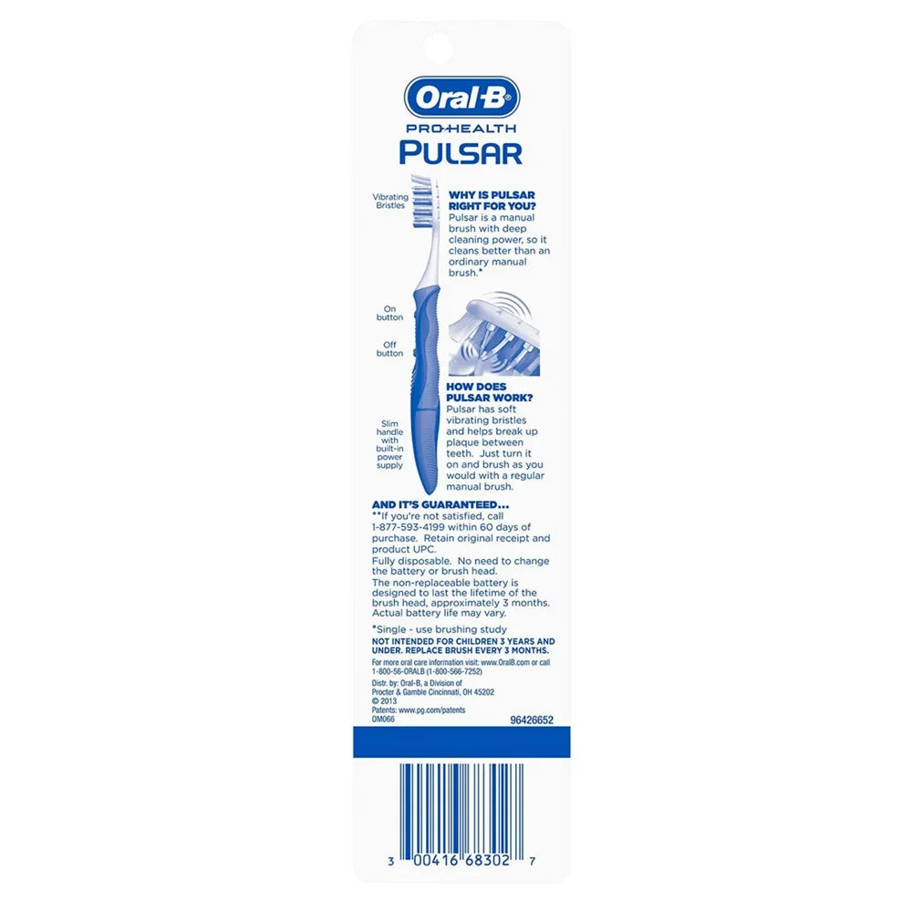 Oral-B Pro-Health Pulsar Medium Toothbrushes, Value Pack, Colors May Vary, 2 ea (Pack of 3)