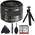 Canon EF-M 15-45mm f/3.5-6.3 ISize SizeTM Lens (Graphite) - PixiBytes Basic Bundle