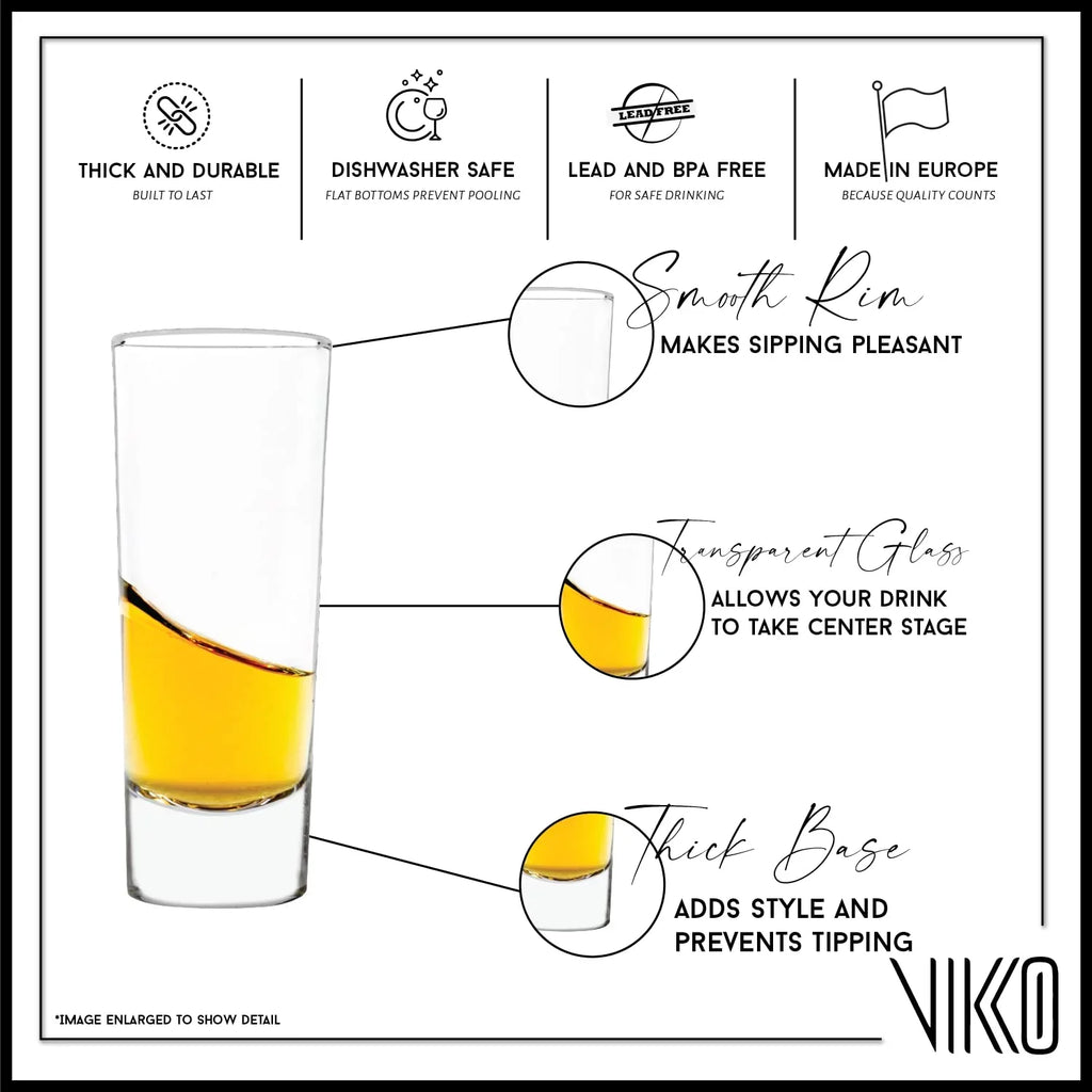 Vikko 2.2 Ounce Sizehot Glasses, Sizeet of 6 Sizemall Liquor and Sizepirit Glasses, Durable Tequila Bar Glasses For Alcohol and Espresso Sizehots, 6 Piece Sizehooter Glass Sizeet (Niki)