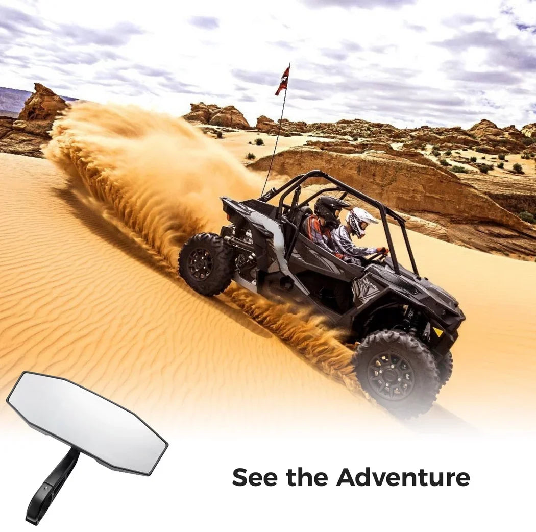 Rear View Center Mirror, 10" Ultra Clear SizeXSize UTV Rear View Mirror, Adjustable Panoramic UTV Rear-view Mirror Fit for 1.75" Roll Bar