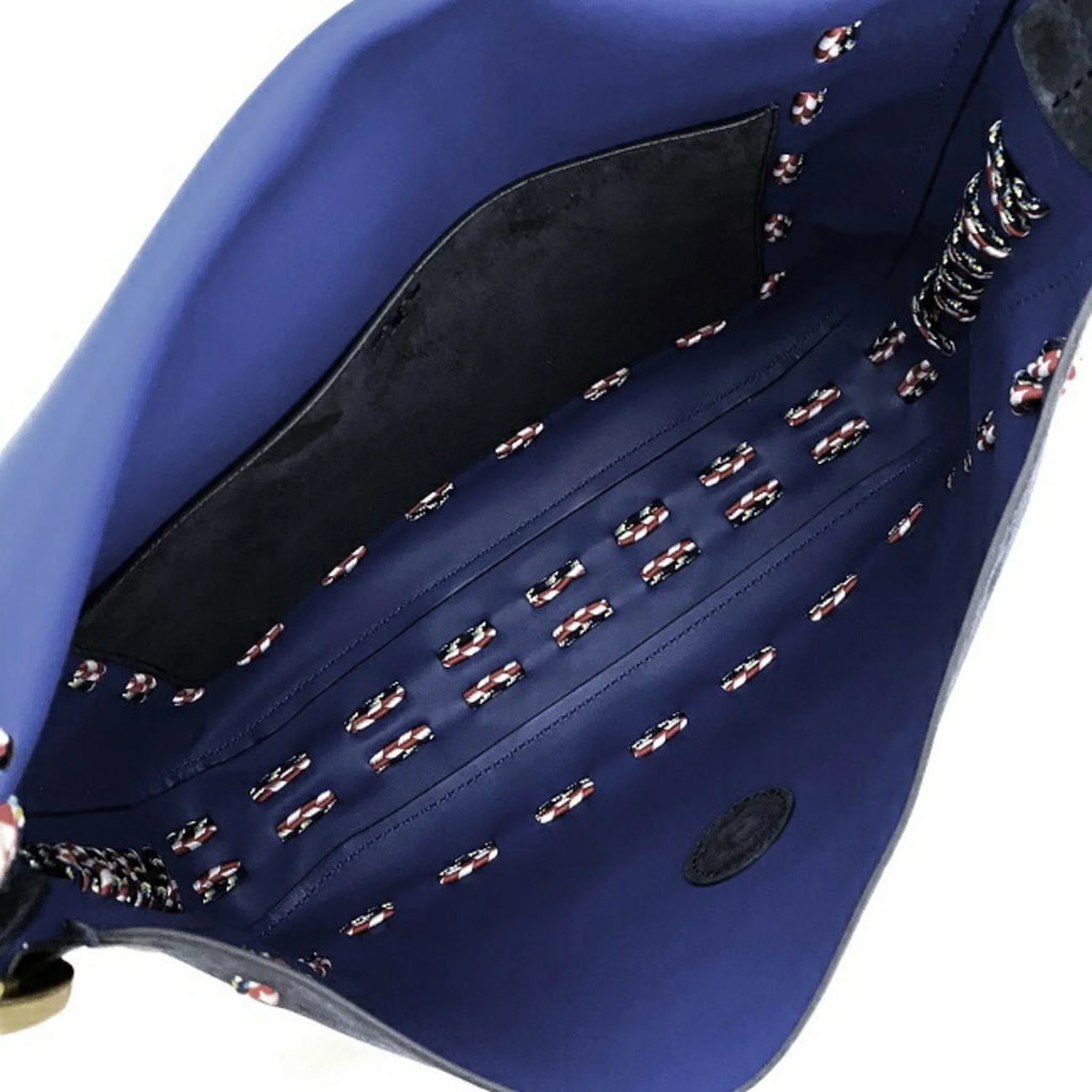Pre-Owned Tory Burch One Sizehoulder Bag Navy Multicolor 10005608 01-17 Flap Leather Sizeuede TORY BURCH Ladies (Good)