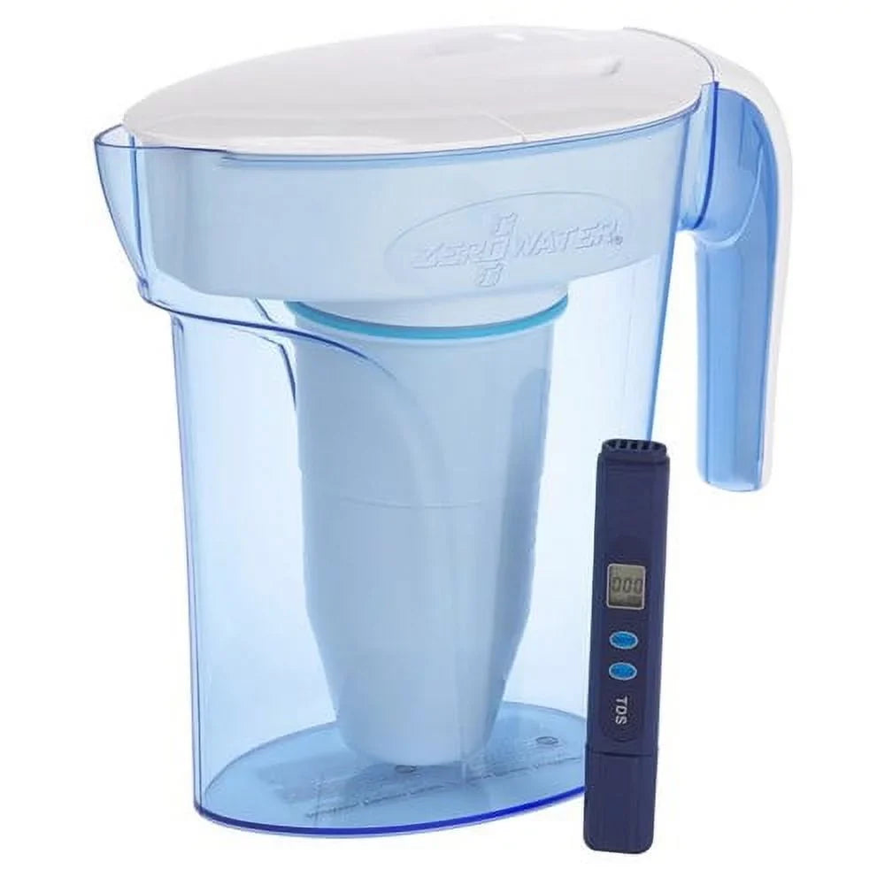 ZeroWater 7 Cup Ready-Pour Pitcher with 3 Filter & Water Quality Meter, ZP-007RP