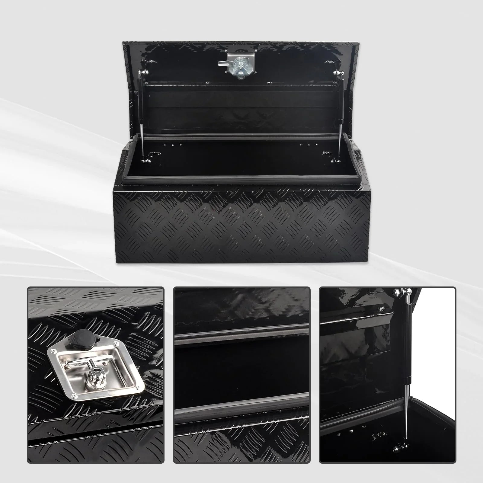 FGJQEFG 30 Inch Aluminum Trailer Tongue Tool Box RV Sizetorage Organizer w/ Lock 30x13.2x13.5 Inch