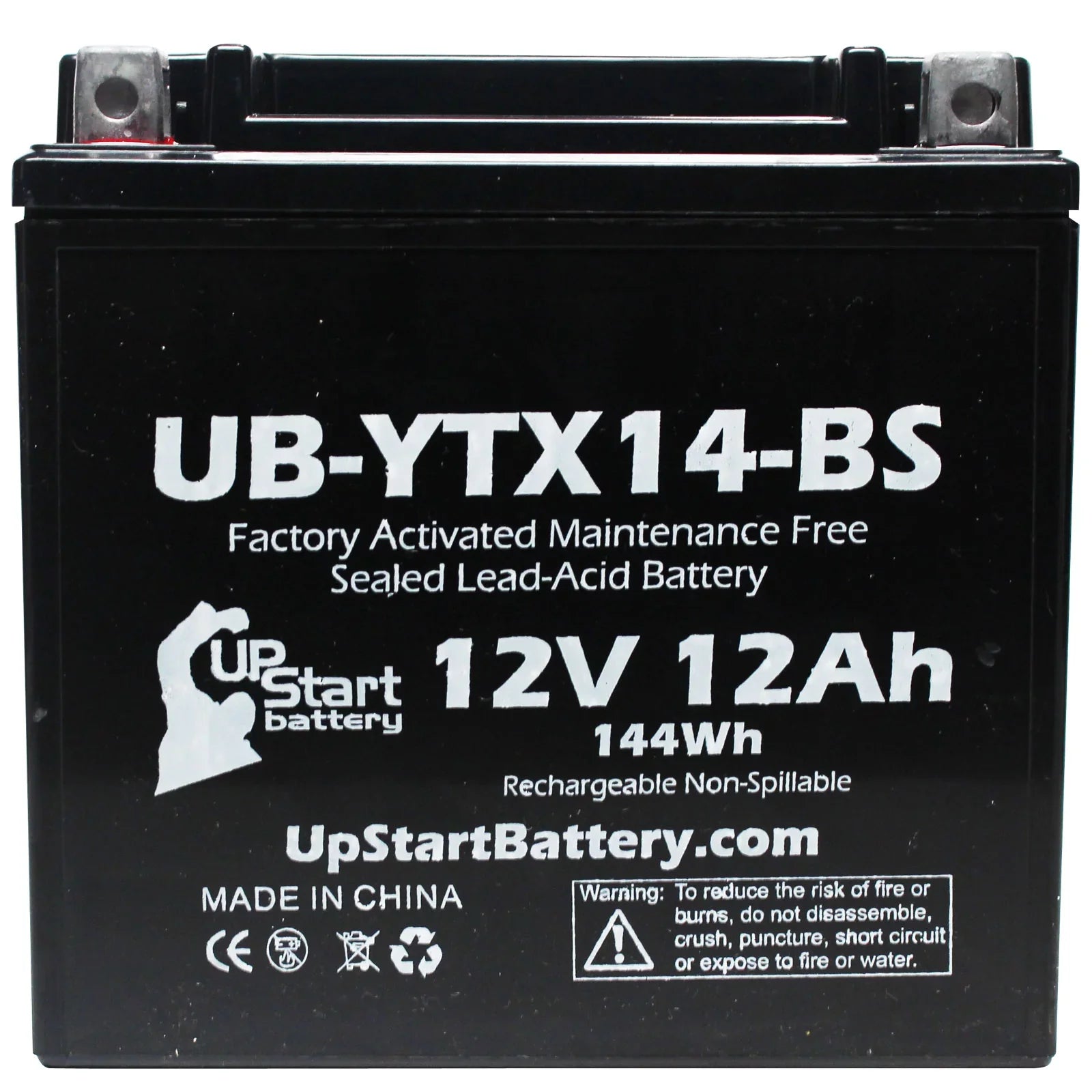 2-Pack UpSizetart Battery Replacement 2011 BMW F800SizeT, GSize 800 CC Factory Activated, Maintenance Free, Motorcycle Battery - 12V, 12AH, UB-YTX14-BSize