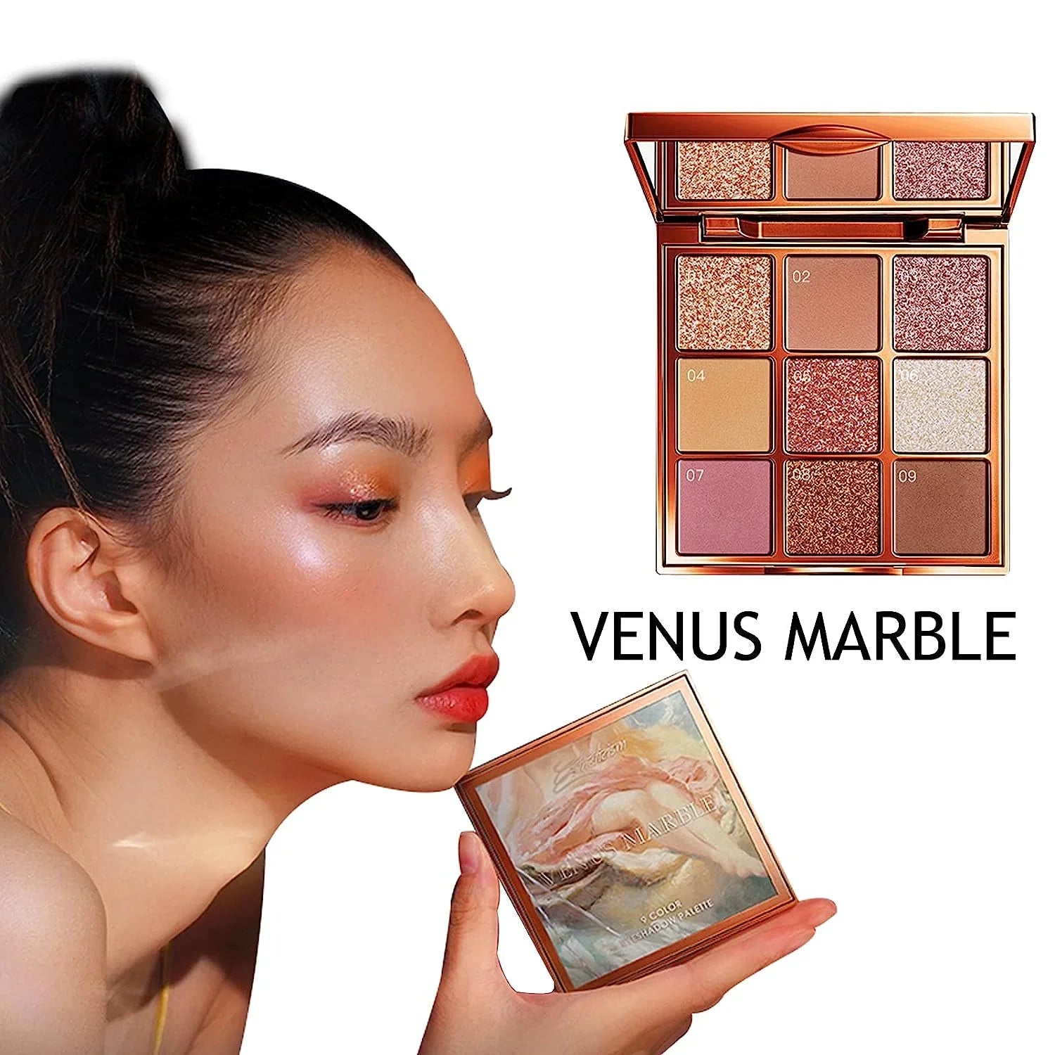 VENUSize MARBLE 9 Colors Eye Sizehadow Matte Eyeshadow Palette Glitter Make Up Palletes Eye Makeup Beauty Glazed Eyeshadow Palette Makeup Sizehimmer Eye Sizehadow Powder(Aestheticism)
