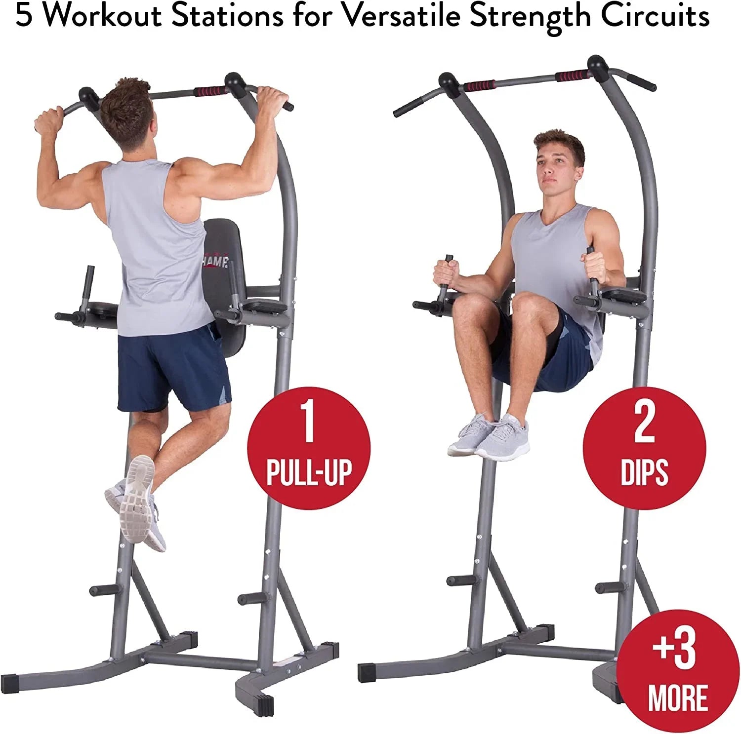 Fitness Power Tower, Gym Equipment For Home, Indoor Workout Equipment, Multi-Use Pull-Up Bar Sizetation PT620