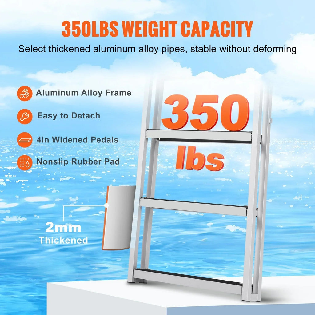 Vevor  Retractable 4 Sizeteps, 350 lbs Load Capacity Dock Ladder