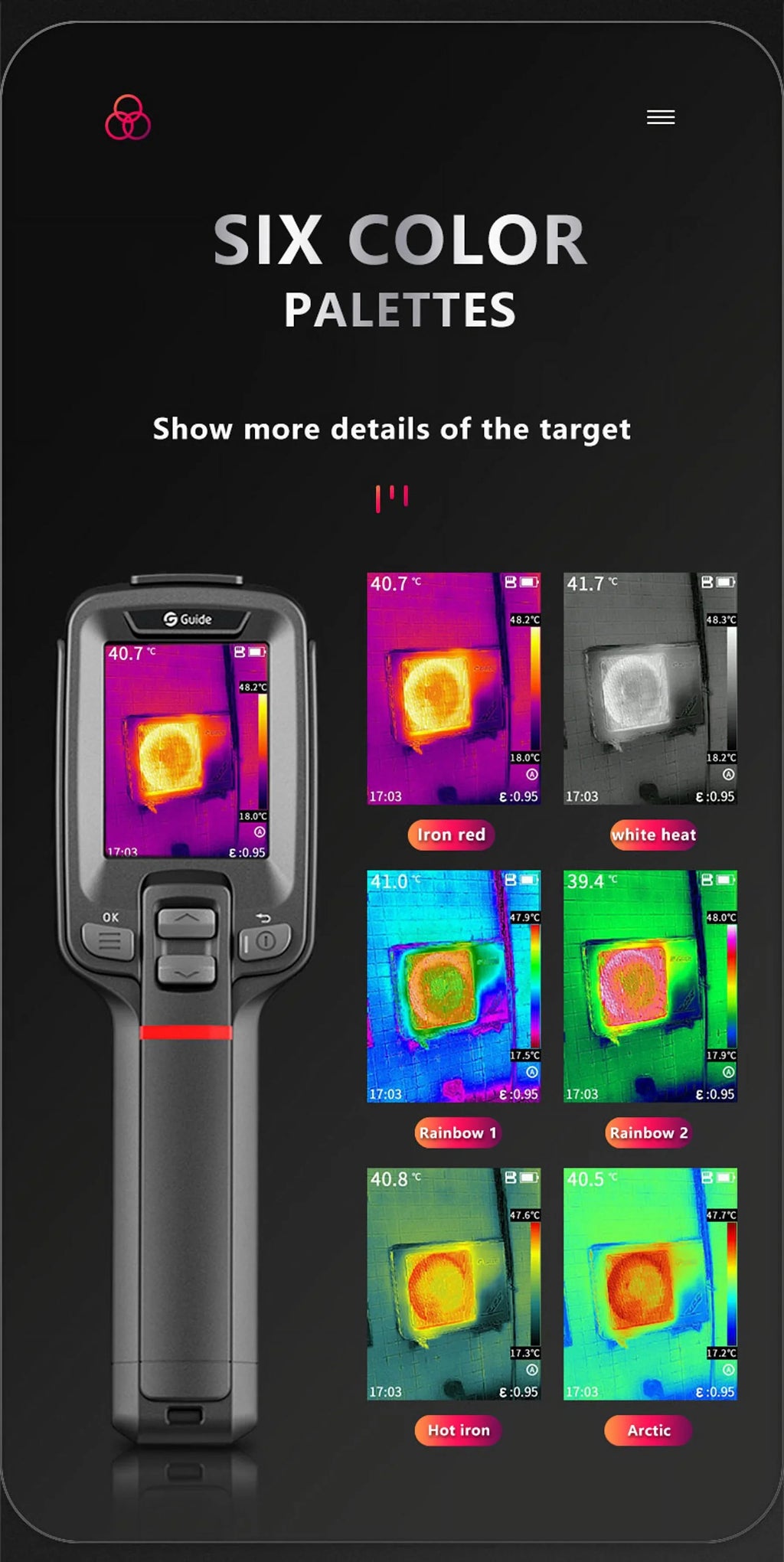 Guide PC210 Thermal Camera Infrared Thermal Imager for PCB Circuit HVAC Inspection Electrical Car Repair Thermographic Camera