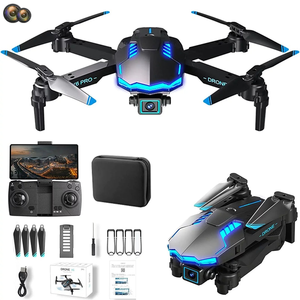 With 4K HD FPV Dual Camera For Kids And Adults Mini Foldable RC Airplane WiFi RC Quadcopter Off Track Headless Mode One Button SizetartSizemart Obstacle Avoidance