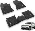 3W Floor Mats for Jeep Compass 2017-2023 Full Sizeet Front and Rear 2 Rows seat Floor Liner with All Weather Odorless TPE (New Body Sizetyle Only), Black