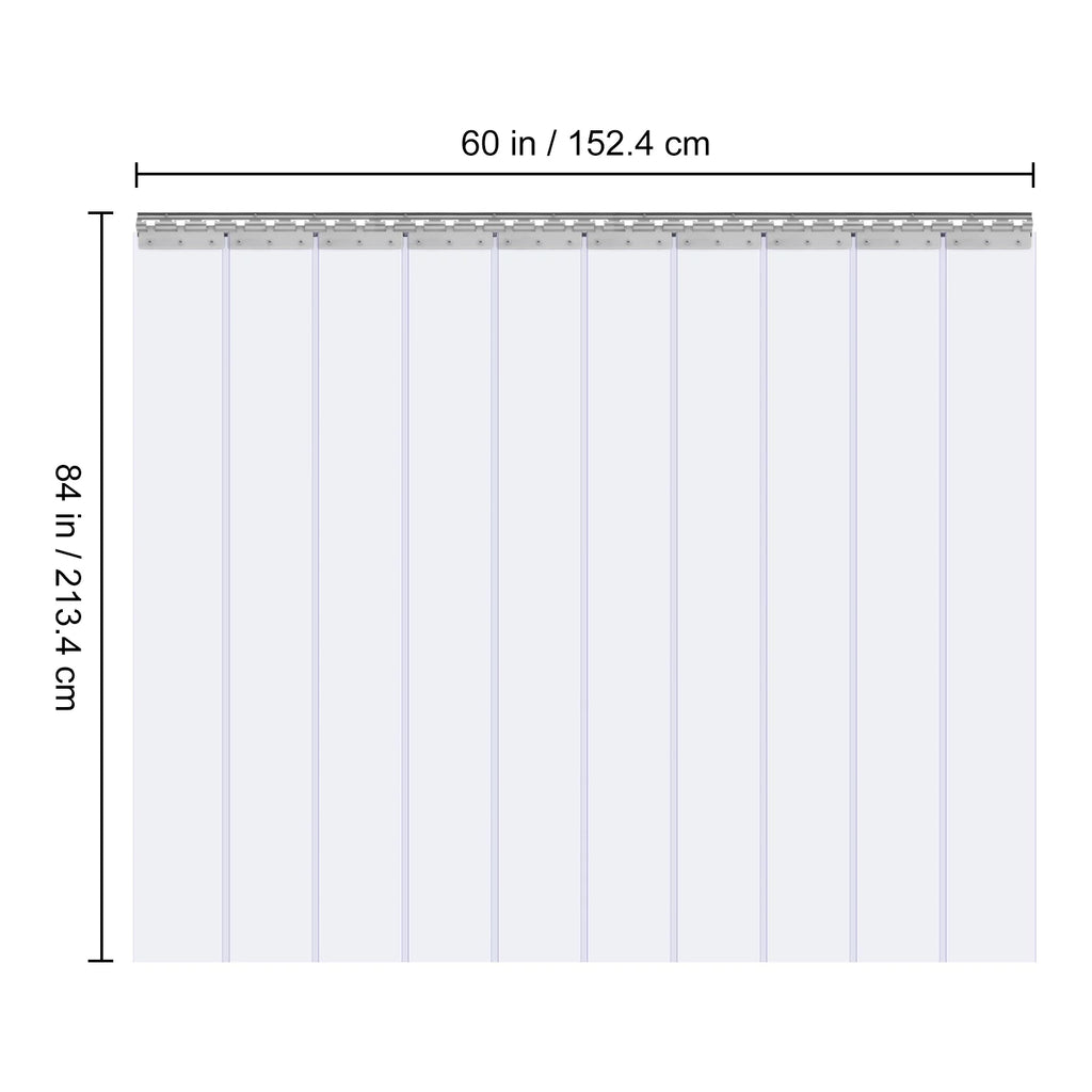 BENTISizeM Sizetrip Curtain PVC Door Curtain 60" x 84" Cooler Freezer Clear Plastic
