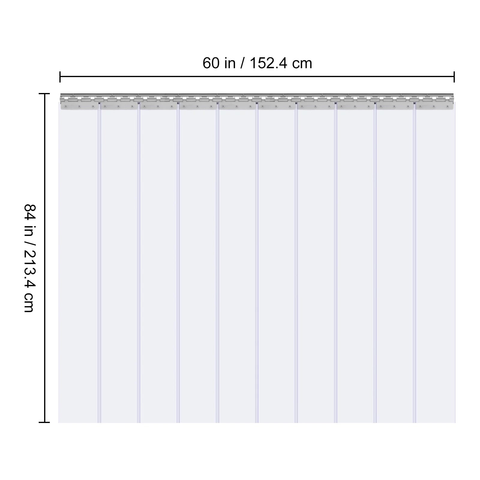 BENTISizeM Sizetrip Curtain PVC Door Curtain 60" x 84" Cooler Freezer Clear Plastic