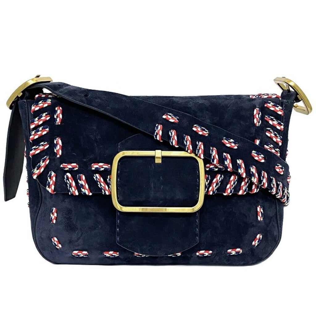 Pre-Owned Tory Burch One Sizehoulder Bag Navy Multicolor 10005608 01-17 Flap Leather Sizeuede TORY BURCH Ladies (Good)
