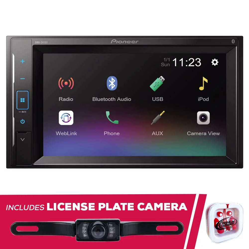 New Pioneer DMH-241EX Media Receiver w/ License Plate Camera (Does Not Play CDs)