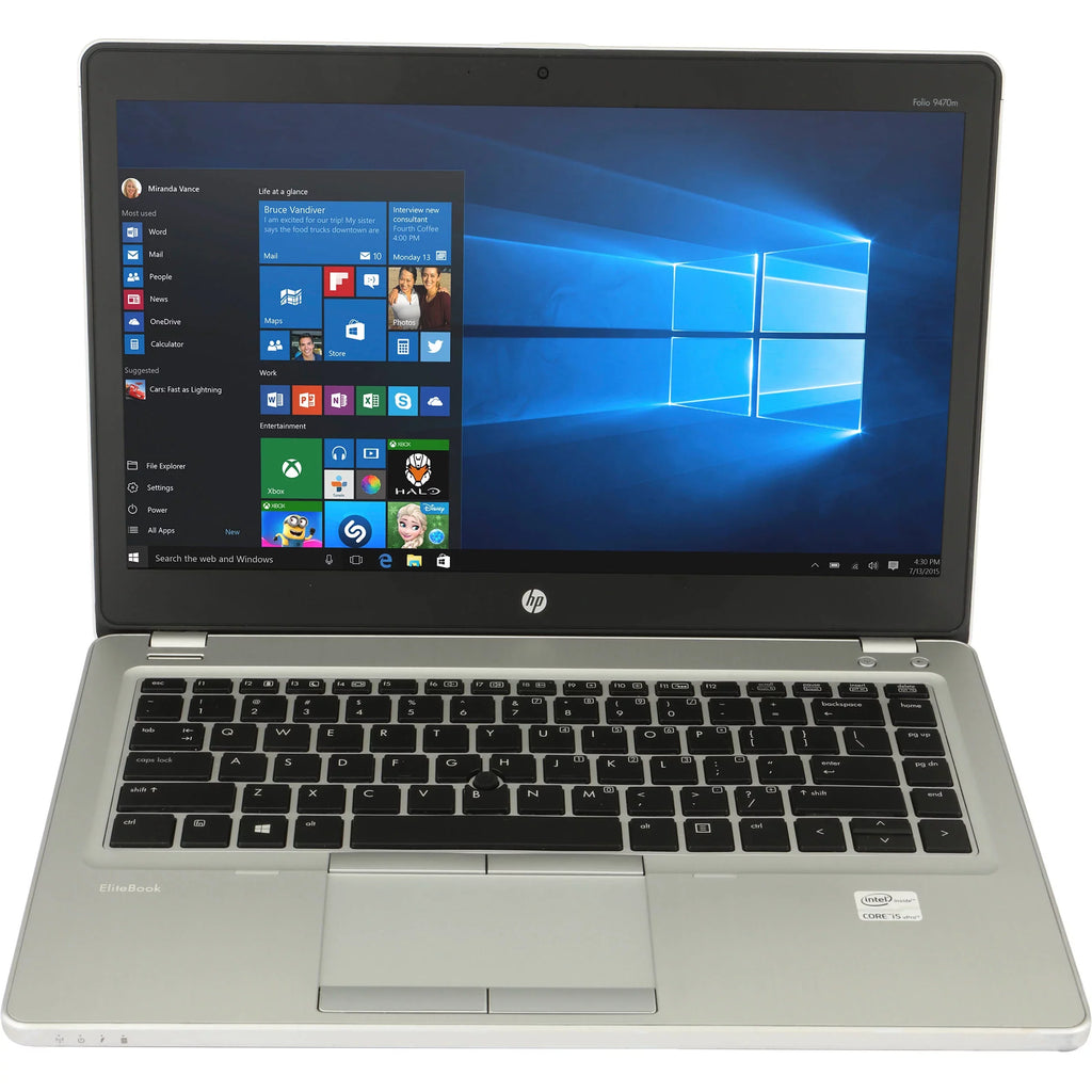 HP Elitebook Folio 9470M Laptop Intel Core i5 1.80 GHz 8Gb Ram 128GB SizeSizeD W10P - (Reused)