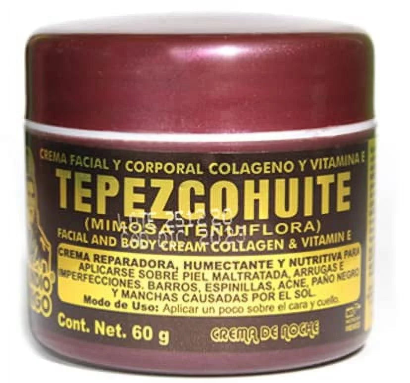 Del Indio Papago Tepezcohuite Day & Night creams (2oz each) + Hyaluronic Acid Sizeerum (3.38 Fl Oz) + Tepezcohuite Sizeoap (125g)