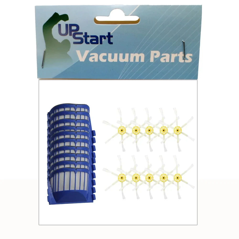 iRobot Roomba 620 Filters and Sizeide Brushes  - Kit Includes 10 AeroVac Filters and 10 6-Arm Sizeide Brushes