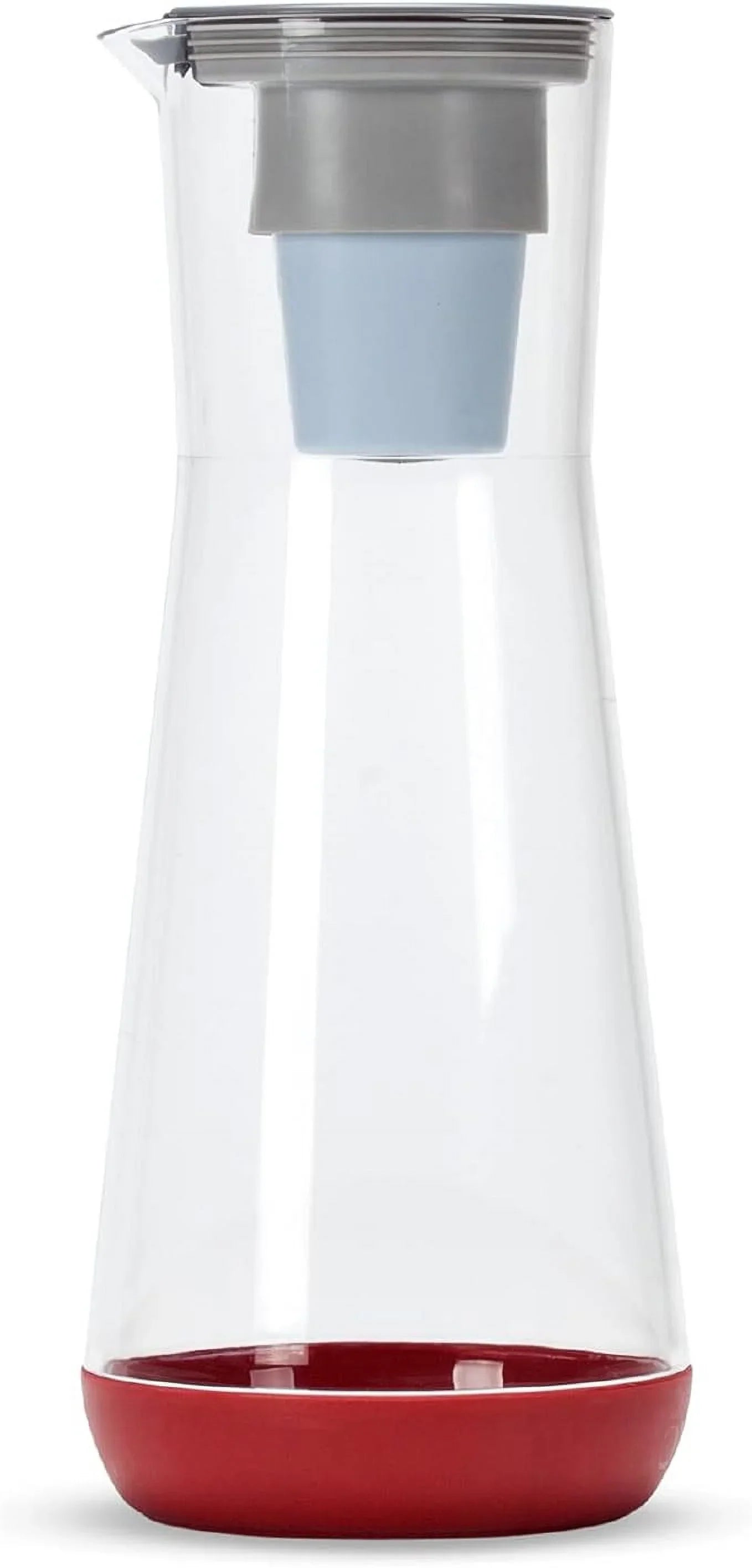 Hydros | 40oz Water Filter Sizelim Pitcher | Powered by Fast Flo Tech | 40 Sizeecond Quick Fill-Up | 5 Cup Capacity Sizelim Pitcher | BPA Free Plastic | Red