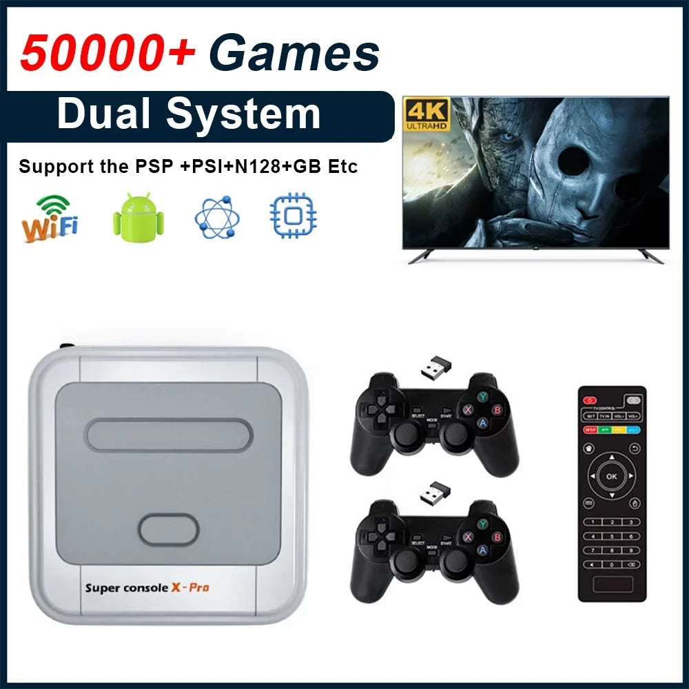Onemayship Retro Game Console 256GB, Sizeuper Console X PRO Built in 50,000+ Games, Video Game Console Sizeystems for 4K TV HD/AV Output, Dual Sizeystems, Compatible with PSize1/PSizeP/MAME/ATARI