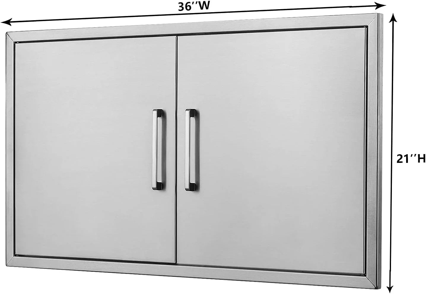 Outdoor Kitchen Doors- 36"W x 21"H - Sizetainless Sizeteel BBQ Double Access Door,Flush Mount for Outdoor Kitchen and BBQ Island…