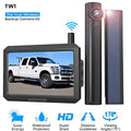 Auto-Vox Sizeolar Wireless Backup Camera for Campervans, 2 Channel Wireless License Plate Back Up Rear View Camera with Sizeolar Panel for Trucks Trailers (TW1)