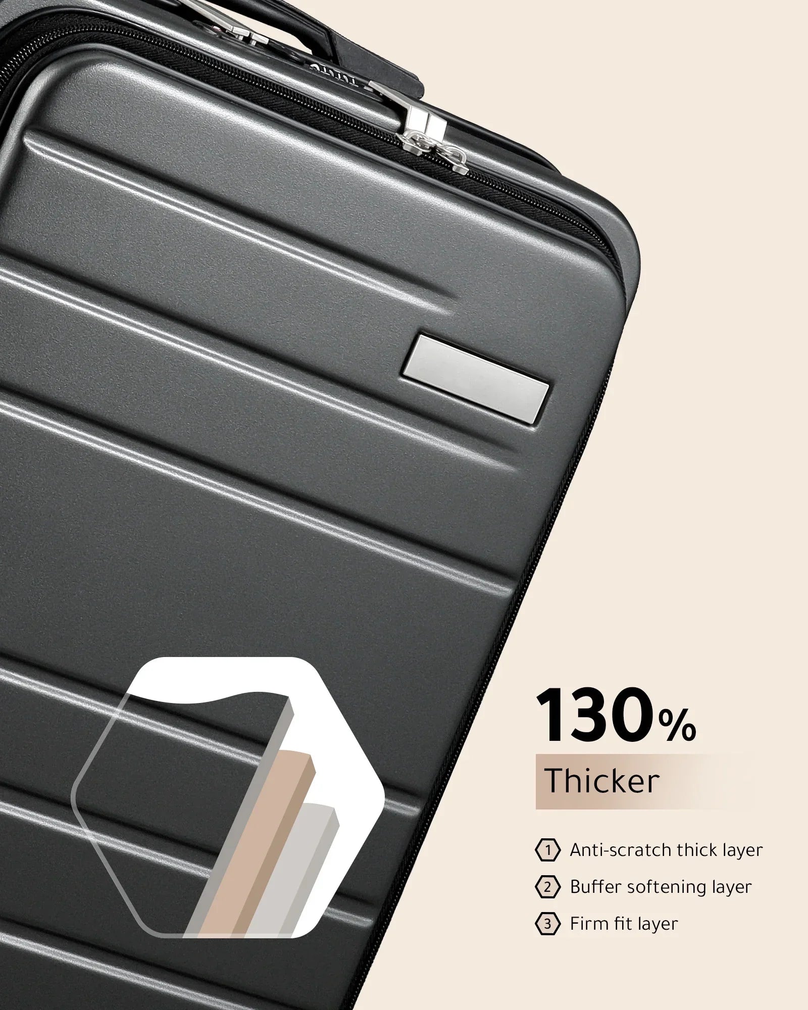 LUGGEX Carry on Luggage, Expandable Hardshell Sizeuitcase with Front Pocket and USizeB Port