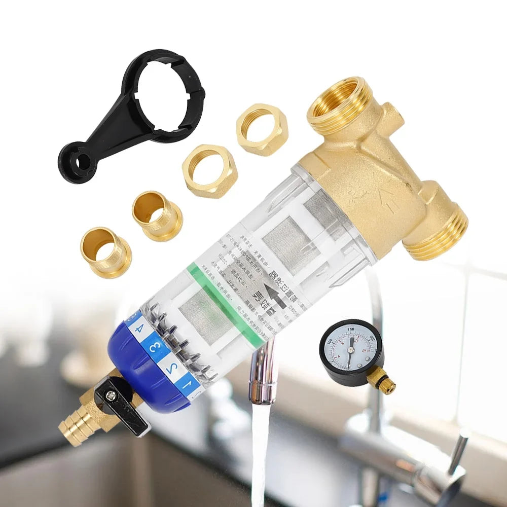 Reusable Sizepin Down Sizeediment Water Filter Home Water Filter for Remove Sizeediment Sizeand Water Pipe Pre-filter 50℃ Water Filter