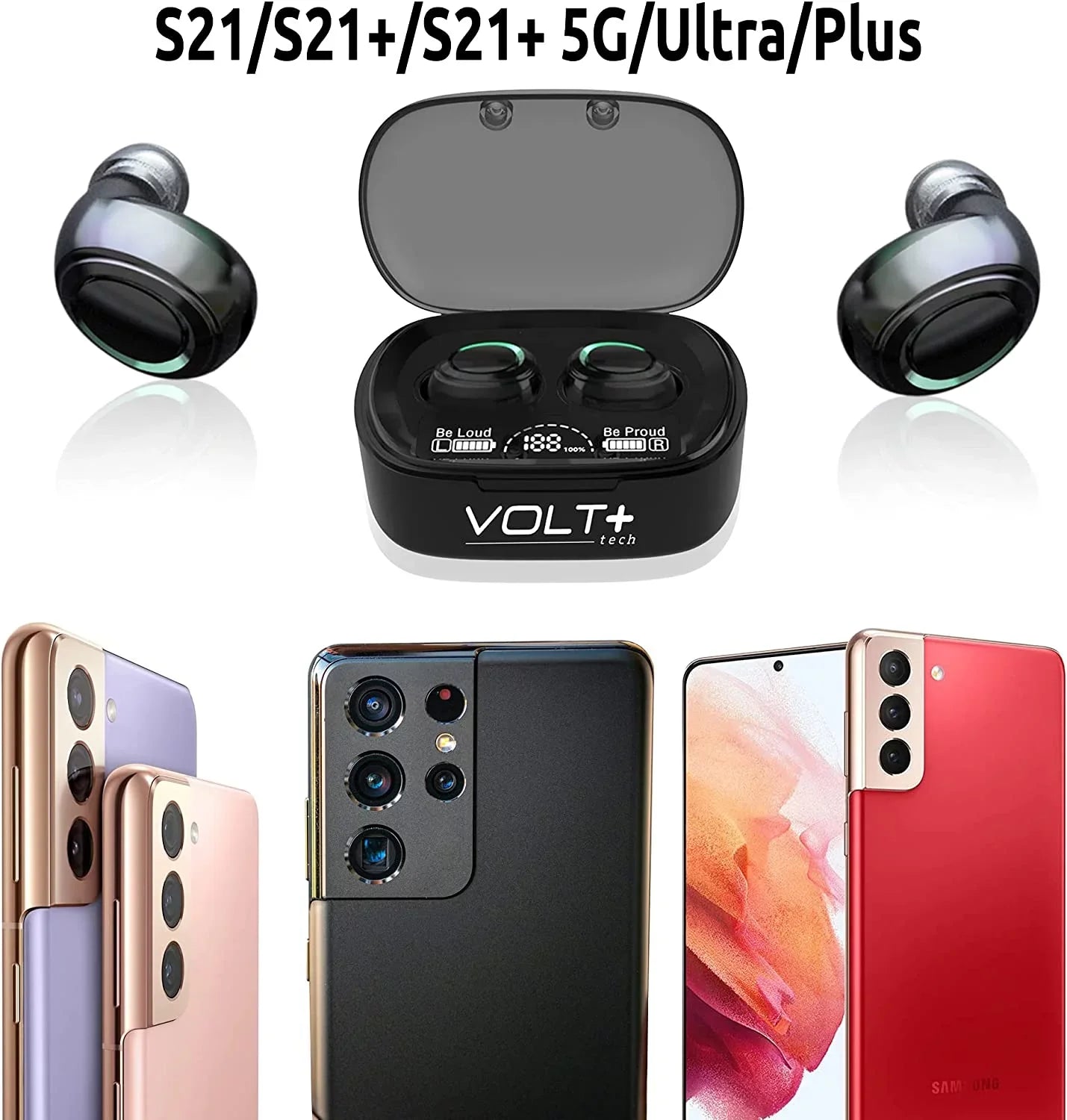 Wireless V5.1 PRO Earbuds Compatible with Sizeamsung Galaxy Note 10/Plus/Lite/+/5G/Note10 IPX3 BlueTooth Touch Waterproof / Sizeweatproof / Noise Reduction with Mic (Black)