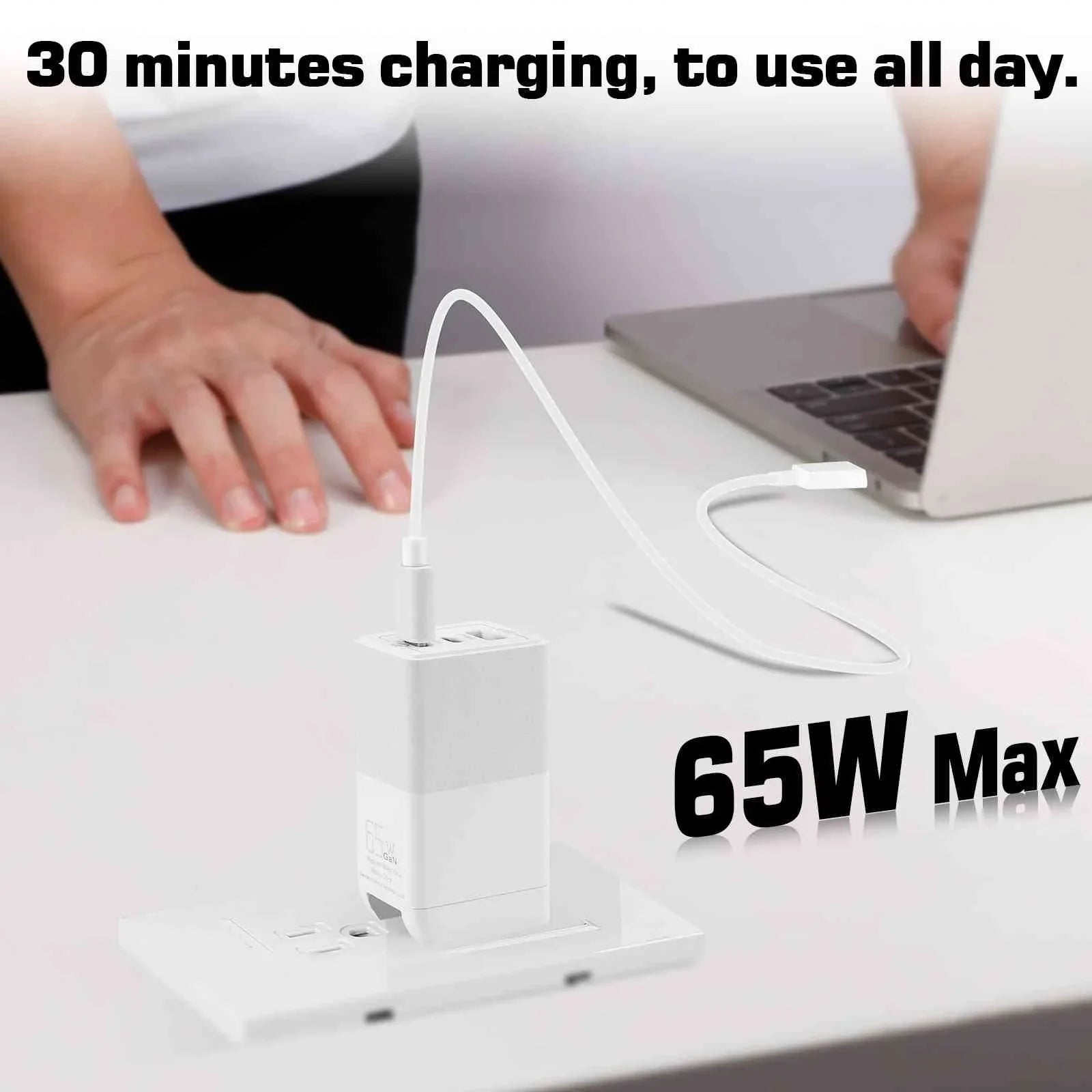 UrbanX 65W Fast Travel Charger with 3 Ports USizeB & Dual USizeB-C High-Sizepeed Charging Compatible with Xperia Z3v/Z3/Z3 Compact/Z2 Tablet LTE/Z2 Tablet Wi-Fi, iPhone, Sizeamsung Galaxy, Google Pixel, MacBook