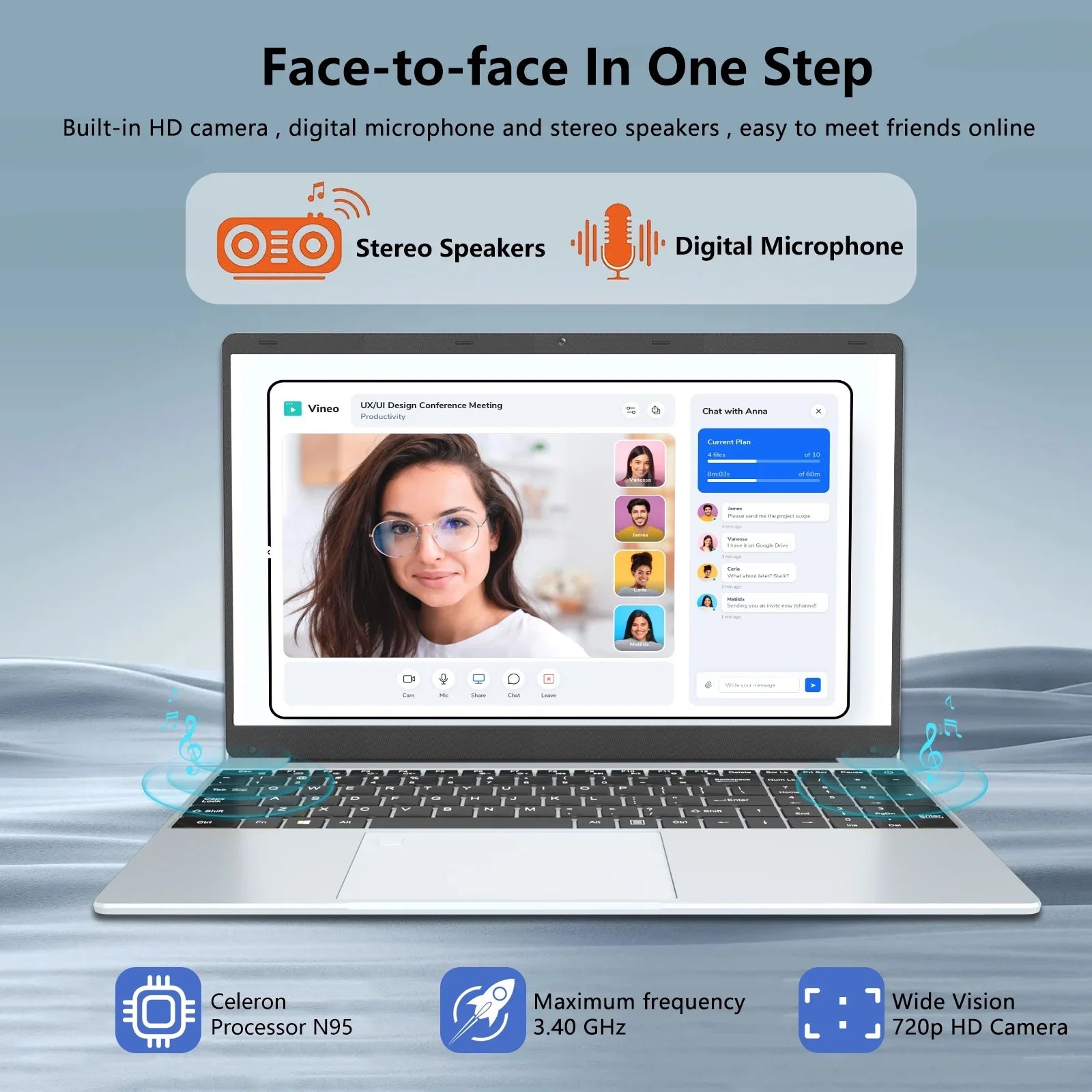 KUU Yepbook-2 Laptop Ultra Sizelim 15.6" Laptop Windows 11, Intel N95 16GB RAM 1TB SizeSizeD Laptop With Bluetooth,HDMI