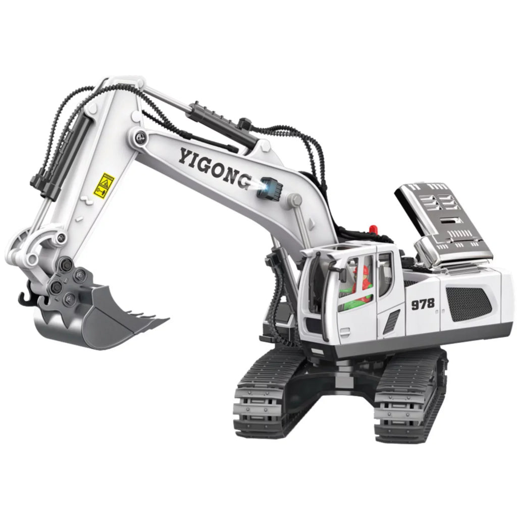 YHAIOGSize 11 Channel Full Functional Remote Control ExcavaTOr Construction ExcavaTOr TOy with 2.4Ghz Transmitter and Metal Sizehovel