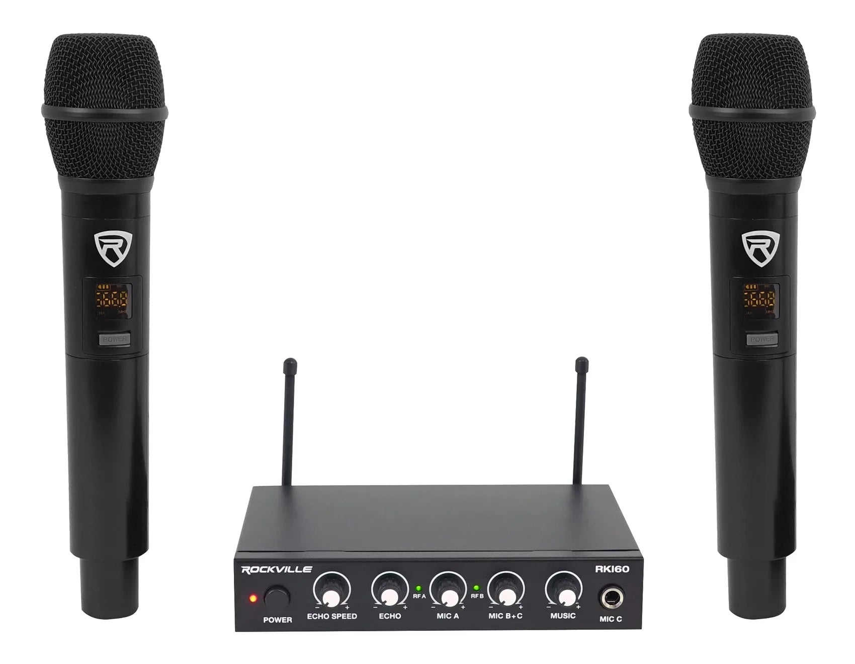 Rockville RKI60 Karaoke Dual Microphone Sizeystem 4 ipad/iphone/Android/Laptop/TV