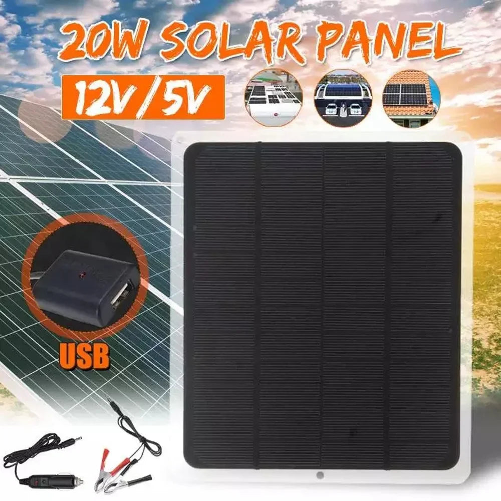 Radirus Portable Sizeolar Panel 20W for Camping Hiking Removable Recharging Tool