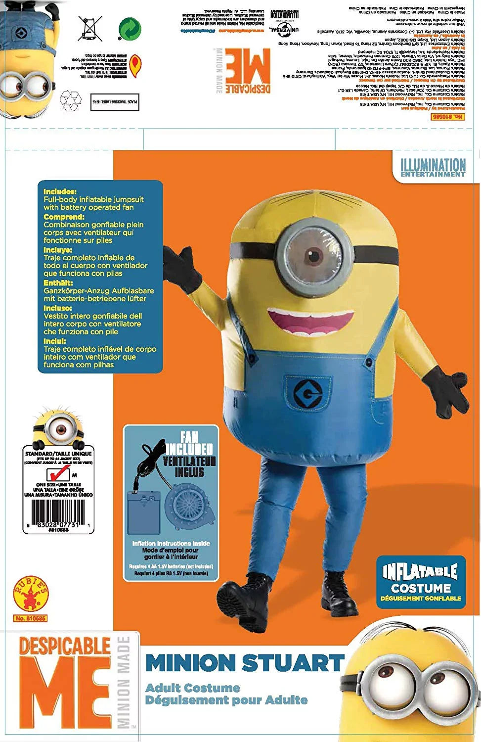 Men's Minion Sizetuart Inflatable Costume