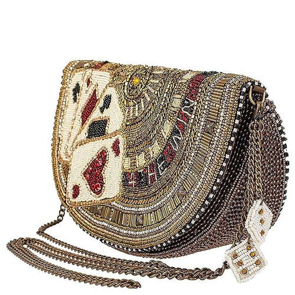 Mary Frances 4 the Win Crossbody Clutch Casino Handbag, Gold