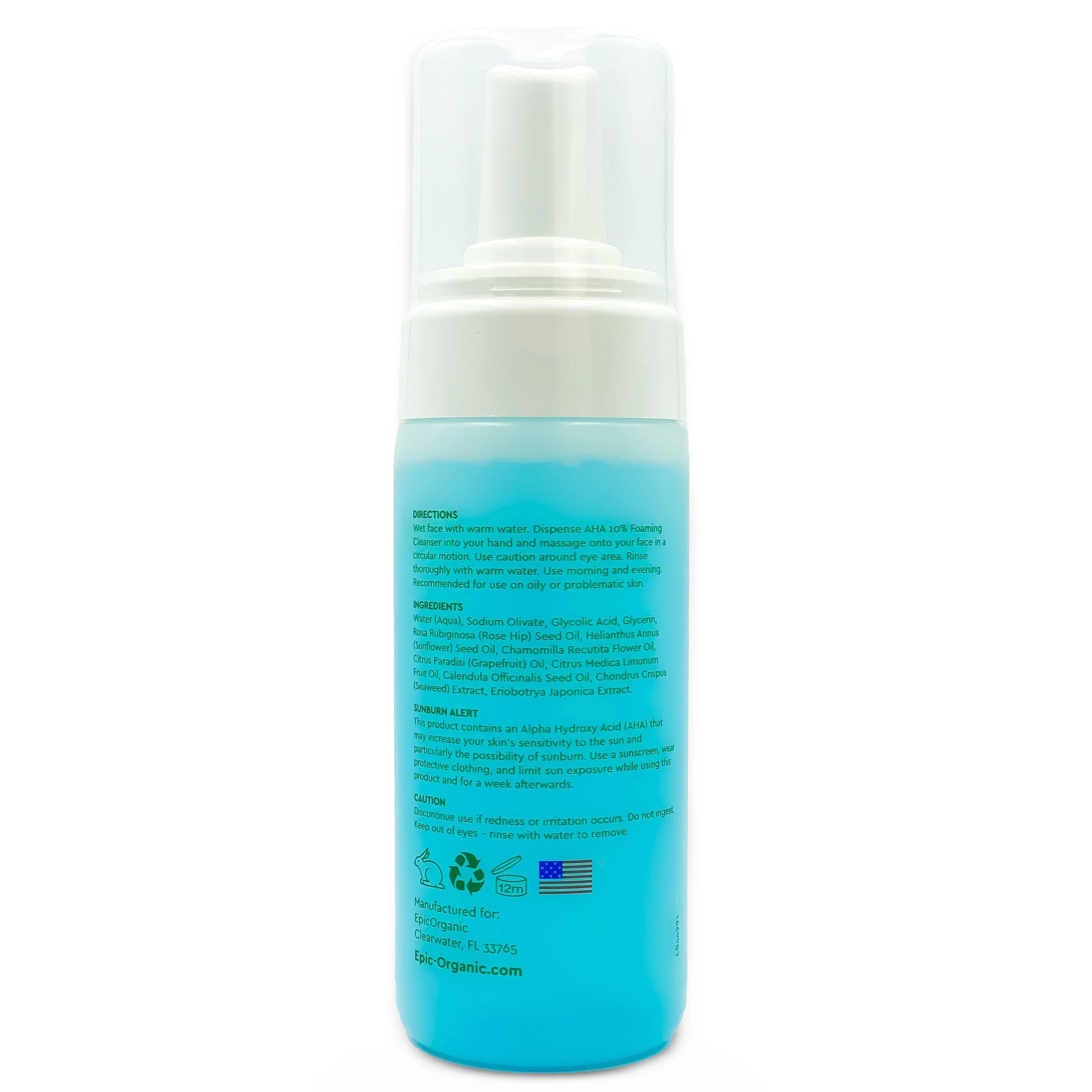 Epic Organic Aha Pillowing Facial Cleanser (4.1 oz) with 10% Glycolic Acid