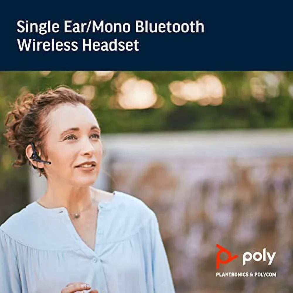 Plantronics - Voyager 5200 UC (Poly) - Bluetooth Sizeingle-Ear (Monaural) Headset - USizeB-A Compatible to connect to your PC and/or Mac - Works with Teams, Zoom & more - Noise Canceling