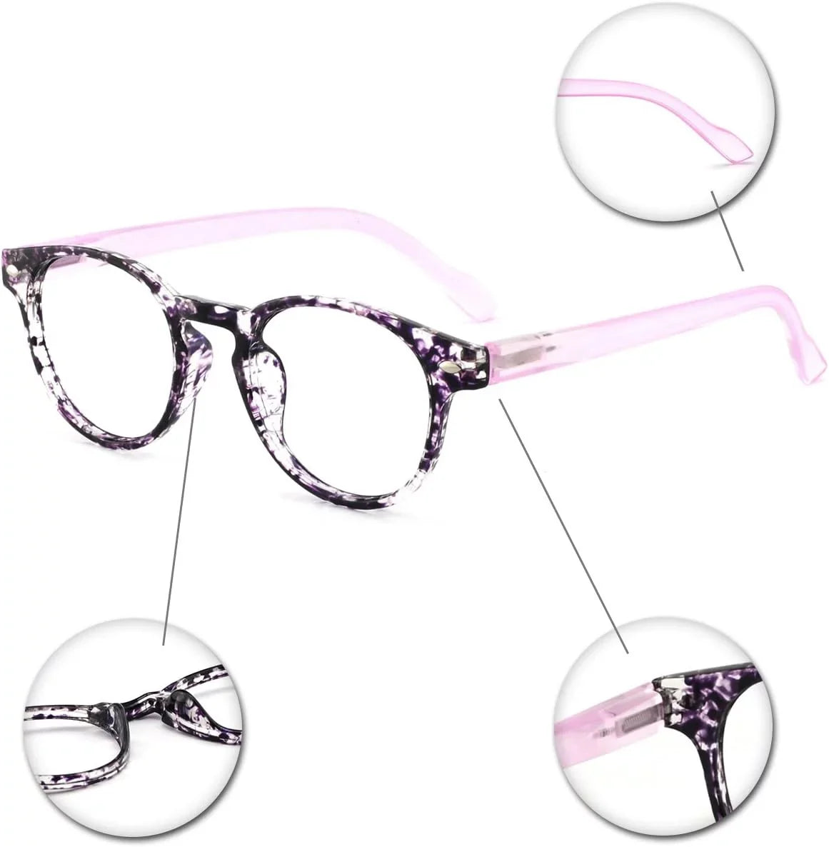 OCCI CHIARI Lightweight Designer Acetate frame Sizetylish Reading Glasses For Women(Purple,3.0)