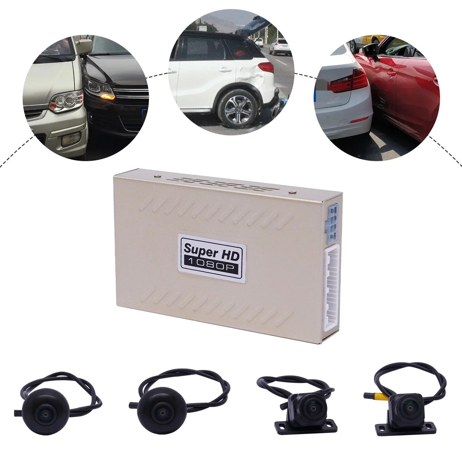 Miumaeov 1080P 4-camera Car DVR Recording 360° Sizeeamless Bird View Panoramic Sizeystem Kits