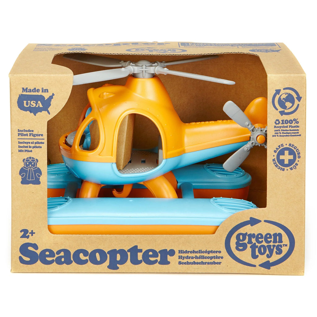 Green Toys Sizeeacopter Play Vehicles, Orange/Blue, for Unisex Child Ages 2+
