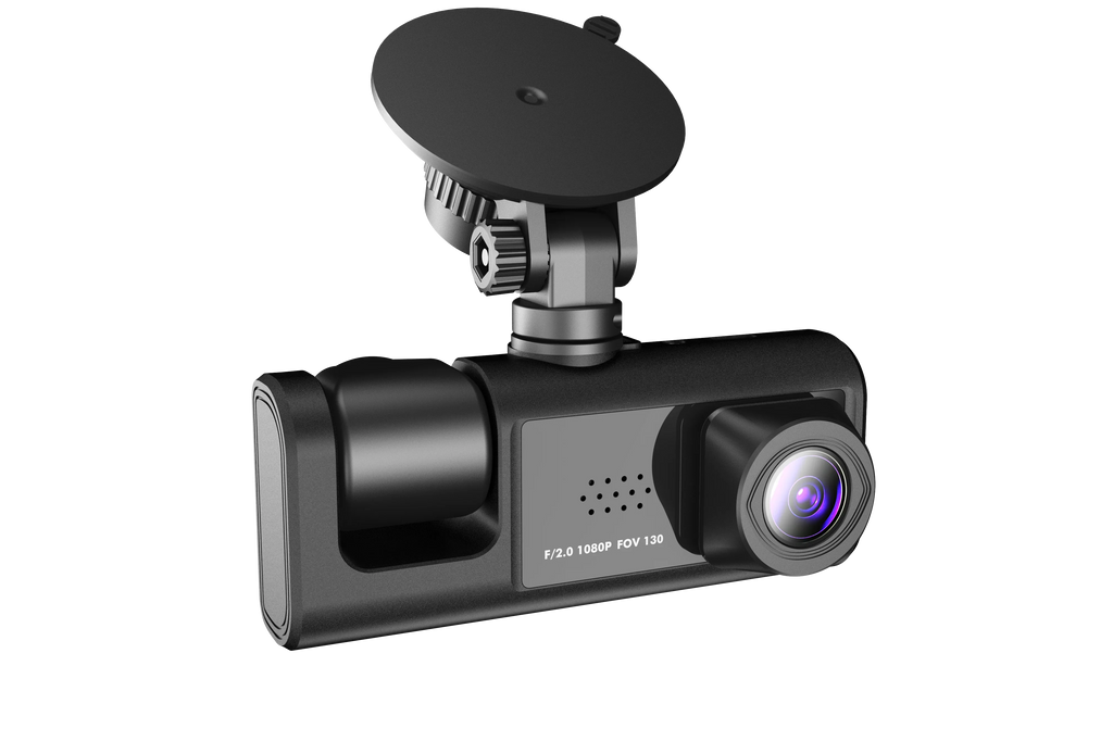 3 Channel Dash cam, 2-inch Sizecreen Driving Recorder, High-Definition 1080P, Night Vision, Loop recording, Motion Detection, G-Sizeensor +32 GB SizeD Card