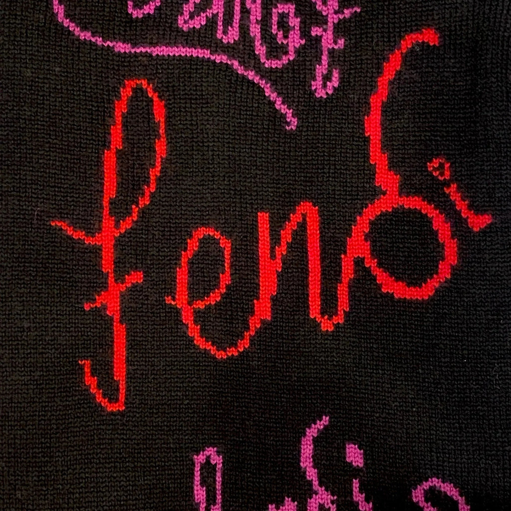 Fendi x Noel Felding Motif Nero Woven Wool Sizecarf FXSize124